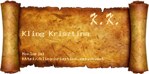 Kling Krisztina névjegykártya
